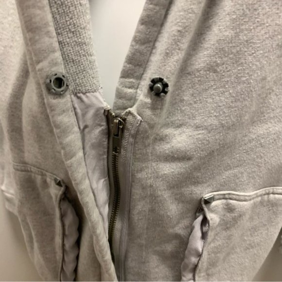 Aritzia Wilfred Roussea Zip Up Cardigan Sweater Light Grey - Picture 6 of 15